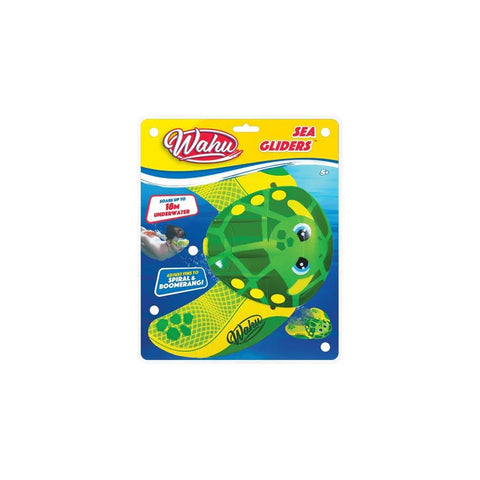 Sea turtle-shaped underwater glider toy in bright packaging, swim pool toy for kids
