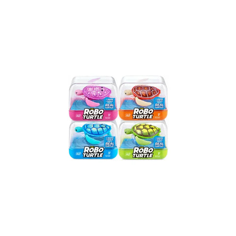 Assorted Robo Turtle toy turtles in colorful packaging, swimming turtle toys collection