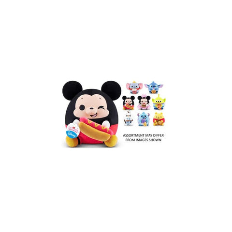 Assorted Disney plush toys featuring popular character designs, collectible and colorful.