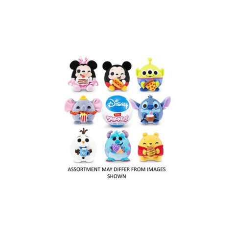 Assorted Disney plush toys shaped like snacks, featuring popular characters.