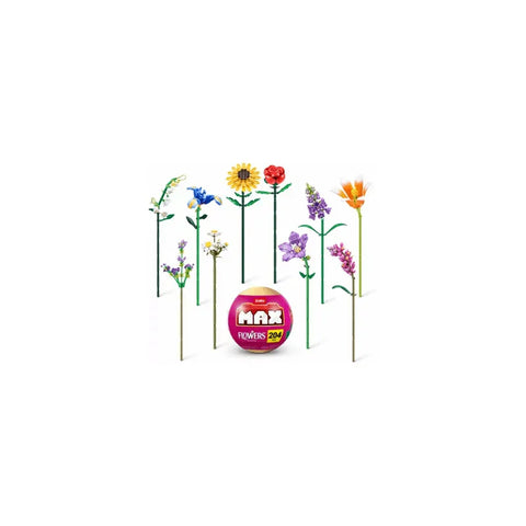 Colorful buildable flower toys with MAX Flowers 204 pieces, perfect for creative play and collectible displays.