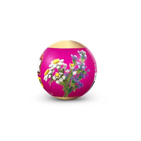 LEGO DOTS floral bouquet design on pink and gold sphere, creative kids' arts and crafts toy