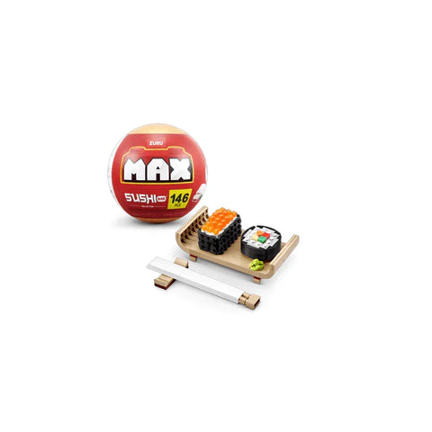 Zuru Max Sushi Mini Building Set with 146 Pieces, Sushi Toy on Wooden Tray with Chopsticks