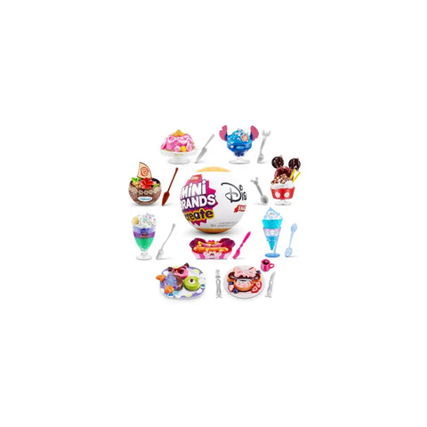 Zuru Mini Brands Create Disney Snacks Series 1 toy collectibles with miniature food items.