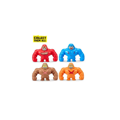 Assorted Slam Heroes Series 1 action figures in red, blue, brown, and orange colors.