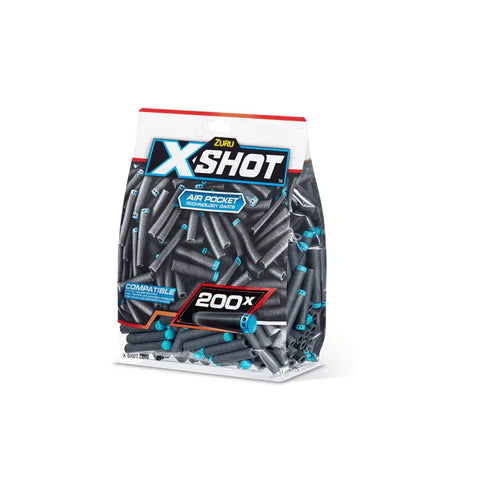 Bag of 200 X-Shot foam dart refills with blue tips for toy blasters.