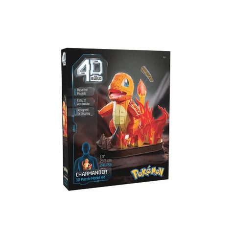 Charmander 3D puzzle model kit box, featuring a buildable toy with flame details