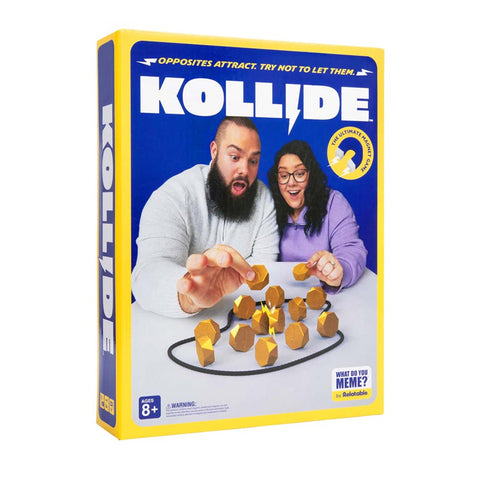 Kollide game box with two people playing the game on a white background