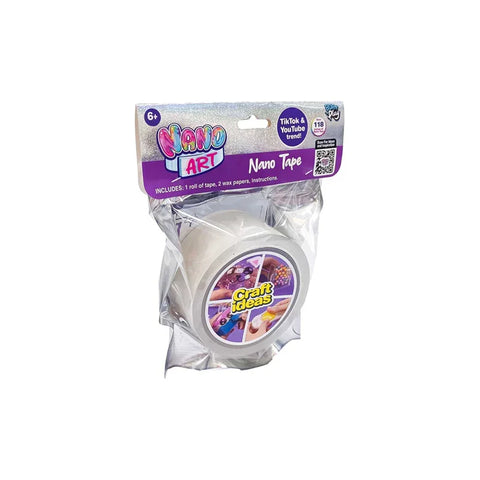 Nano Art Nano Tape craft kit for kids, clear tape roll in packaging with craft ideas label