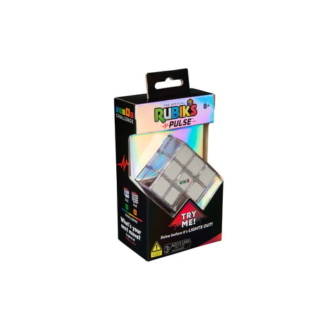 Rubik's Pulse electronic puzzle game in retail packaging, light-up interactive toy