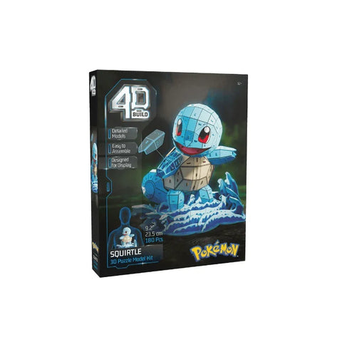 Squirtle 3D puzzle model kit box with blue turtle figure and water splash design