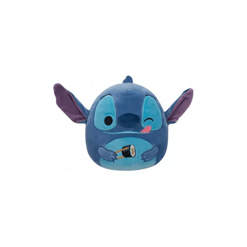 Blue Stitch plush toy with large ears winking, holding a sushi roll, kids collectible