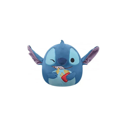 Blue plush toy with big ears, winking and holding fries, cute collectible for kids