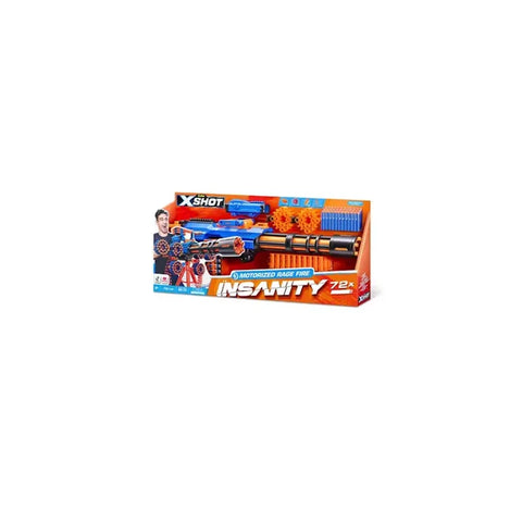 XShot Insanity motorized toy blaster set with 72 foam darts in orange packaging